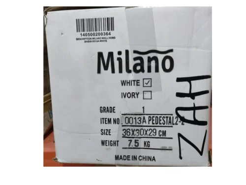 MILANO WALL HUNG BASIN 0013A WHITE